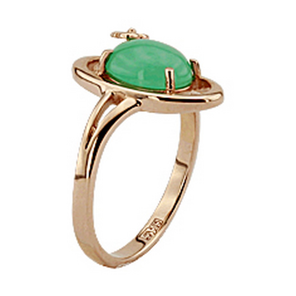 Кольцо. Хризопраз. Арт.395Хр из золота 585 пробы