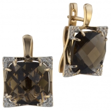 Серьги 0052 Раухтопаз