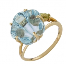 Кольцо 1060 Голубой топаз