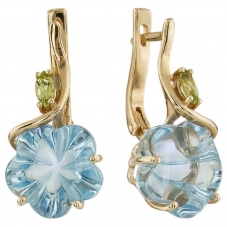 Серьги 1060 Голубой топаз