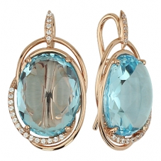 Серьги 1061 Голубой топаз