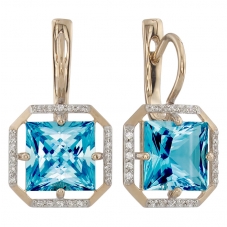 Серьги 1417 Голубой топаз