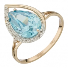 Кольцо 1449 Голубой топаз