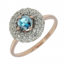 Кольцо 1611 Голубой топаз