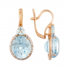 Серьги 1989 Голубой топаз