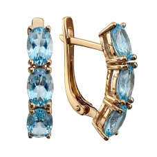 Серьги 2502 Голубой топаз