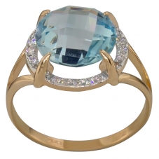 Кольцо 0364 Голубой топаз
