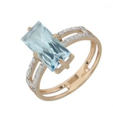 Кольцо 0518 Голубой топаз
