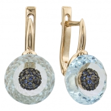 Серьги 0523 Голубой топаз