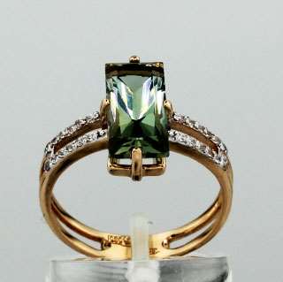 Кольцо. Аметист зеленый. Арт.518АзКц из золота 585 пробы