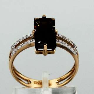 Кольцо. Раухтопаз. Арт.518РКц из золота 585 пробы