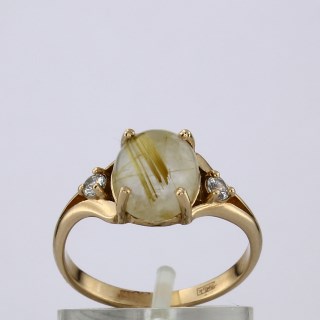 Кольцо. Кварц. Арт.980КввКц из золота 585 пробы