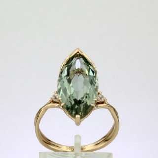 Кольцо. Аметист зеленый. Арт.1080АзКц из золота 585 пробы