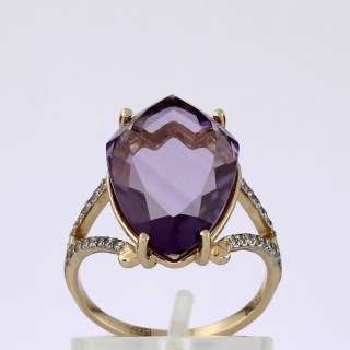 Кольцо. Аметист. Арт.1326АКц из золота 585 пробы