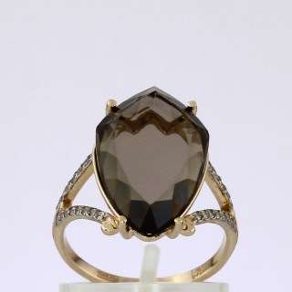 Кольцо. Раухтопаз. Арт.1326РКц из золота 585 пробы