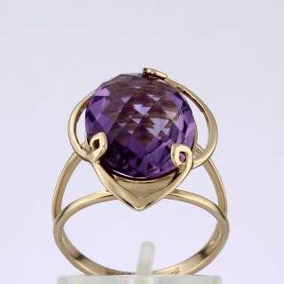 Кольцо. Аметист. Арт.1330А из золота 585 пробы