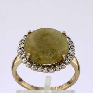 Кольцо. Кварц. Арт.1339КввКц из золота 585 пробы