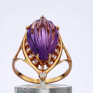 Кольцо. Аметист. Арт.1408АКц из золота 585 пробы