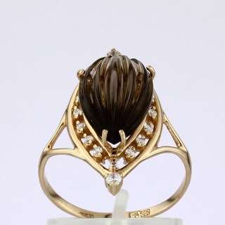 Кольцо. Раухтопаз. Арт.1408РКц из золота 585 пробы