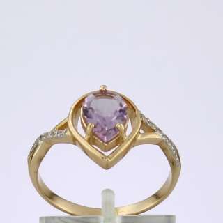 Кольцо. Аметист зеленый. Арт.1440АКц из золота 585 пробы