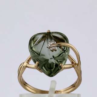 Кольцо. Аметист зеленый. Арт.1445АзКц из золота 585 пробы