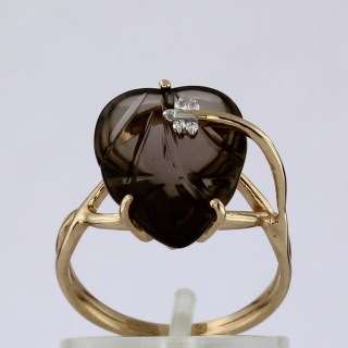 Кольцо. Раухтопаз. Арт.1445РКц из золота 585 пробы