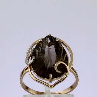 Кольцо. Раухтопаз. Арт.1457РКц из золота 585 пробы