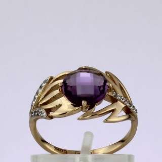 Кольцо. Аметист. Арт.1459АКц из золота 585 пробы