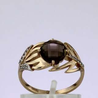 Кольцо. Раухтопаз. Арт.1459РКц из золота 585 пробы