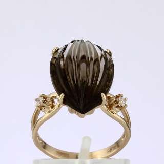 Кольцо. Раухтопаз. Арт.1460РКц из золота 585 пробы
