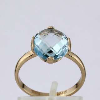 Кольцо. Голубой топаз. Арт.1476Т из золота 585 пробы