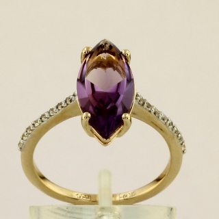 Кольцо. Аметист. Арт.1832АКц из золота 585 пробы