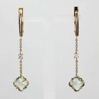 Серьги. Аметист зеленый. Арт.095АзКц из золота 585 пробы