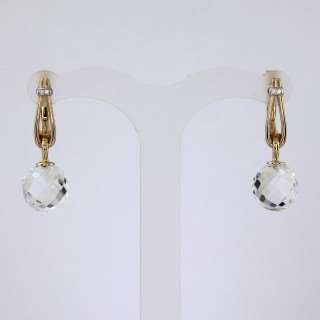 Серьги. Горный хрусталь. Арт.361ГхКц из золота 585 пробы