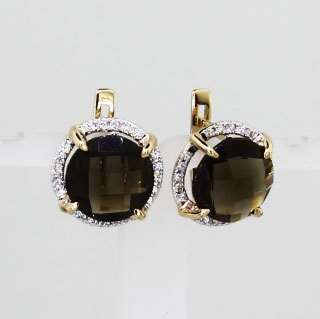 Серьги. Раухтопаз. Арт.364РКц из золота 585 пробы