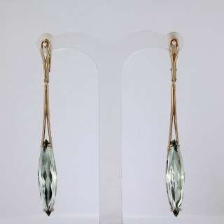 Серьги. Аметист зеленый. Арт.486АзКц из золота 585 пробы