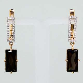 Серьги. Раухтопаз. Арт.518РКц из золота 585 пробы