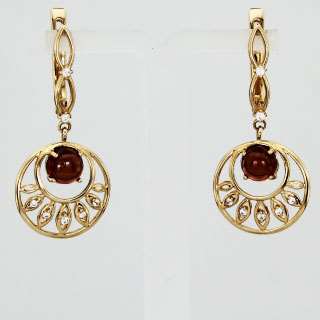 Серьги. Гранат. Арт.567ГКц из золота 585 пробы