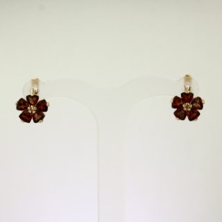 Серьги. Гранат. Арт.606Г из золота 585 пробы