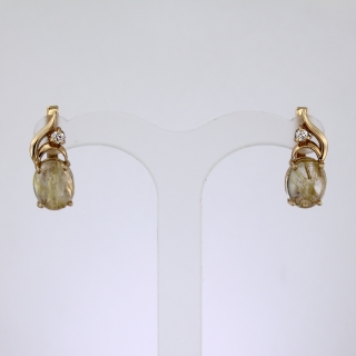 Серьги. Кварц. Арт.980КввКц из золота 585 пробы