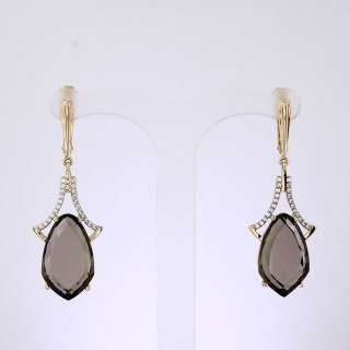 Серьги. Раухтопаз. Арт.1326РКц из золота 585 пробы