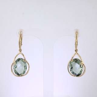 Серьги. Аметист зеленый. Арт.1330Аз из золота 585 пробы