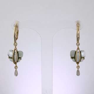 Серьги. Аметист зеленый. Арт.1354АзКц из золота 585 пробы