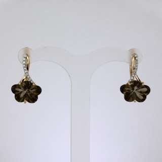 Серьги. Раухтопаз. Арт.1421РКц из золота 585 пробы