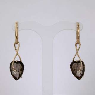 Серьги. Раухтопаз. Арт.1445РКц из золота 585 пробы