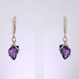 Серьги. Аметист. Арт.1448АКц из золота 585 пробы