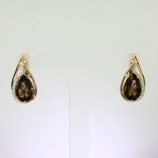 Серьги. Раухтопаз. Арт.1449РКц из золота 585 пробы