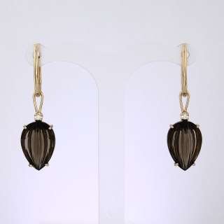 Серьги. Раухтопаз. Арт.1460РКц из золота 585 пробы