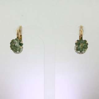 Серьги. Аметист зеленый. Арт.1483АзКц из золота 585 пробы