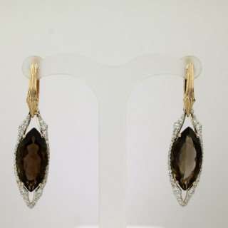 Серьги. Раухтопаз. Арт.1656РКц из золота 585 пробы